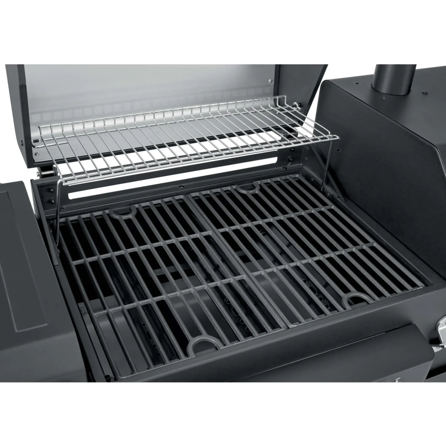 Barbecue a gas e carbonella Jamestown Drake nero con affumicatore