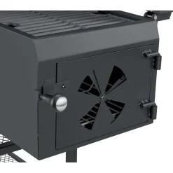 Barbecue a gas e carbonella Jamestown Drake nero con affumicatore