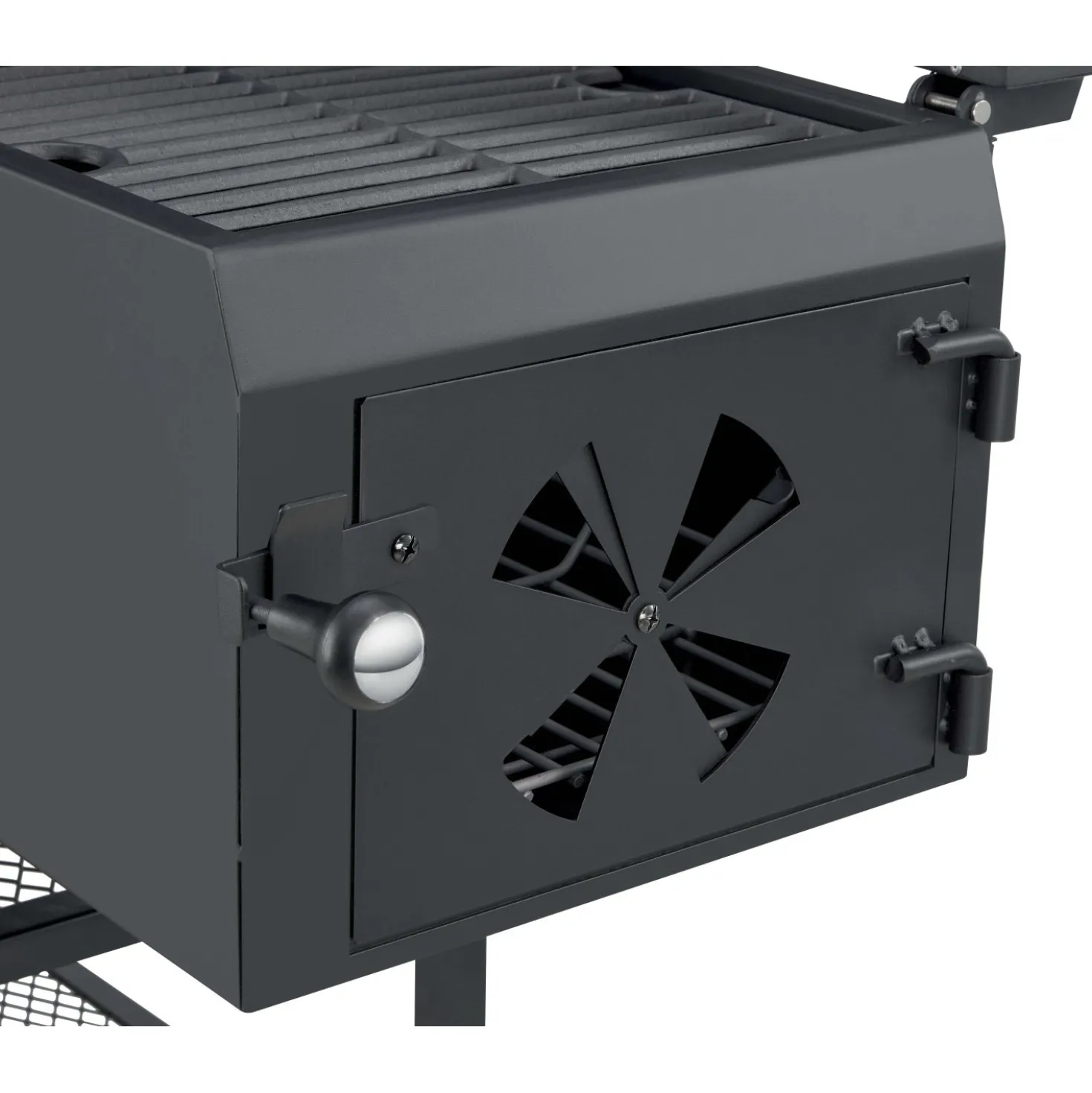 Barbecue a gas e carbonella Jamestown Drake nero con affumicatore