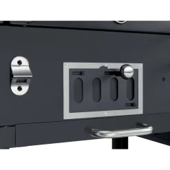 Barbecue a gas e carbonella Jamestown Drake nero con affumicatore