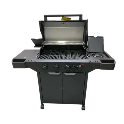 Barbecue a gas Jamestown 4 bruciatori nero 144x56x118 cm