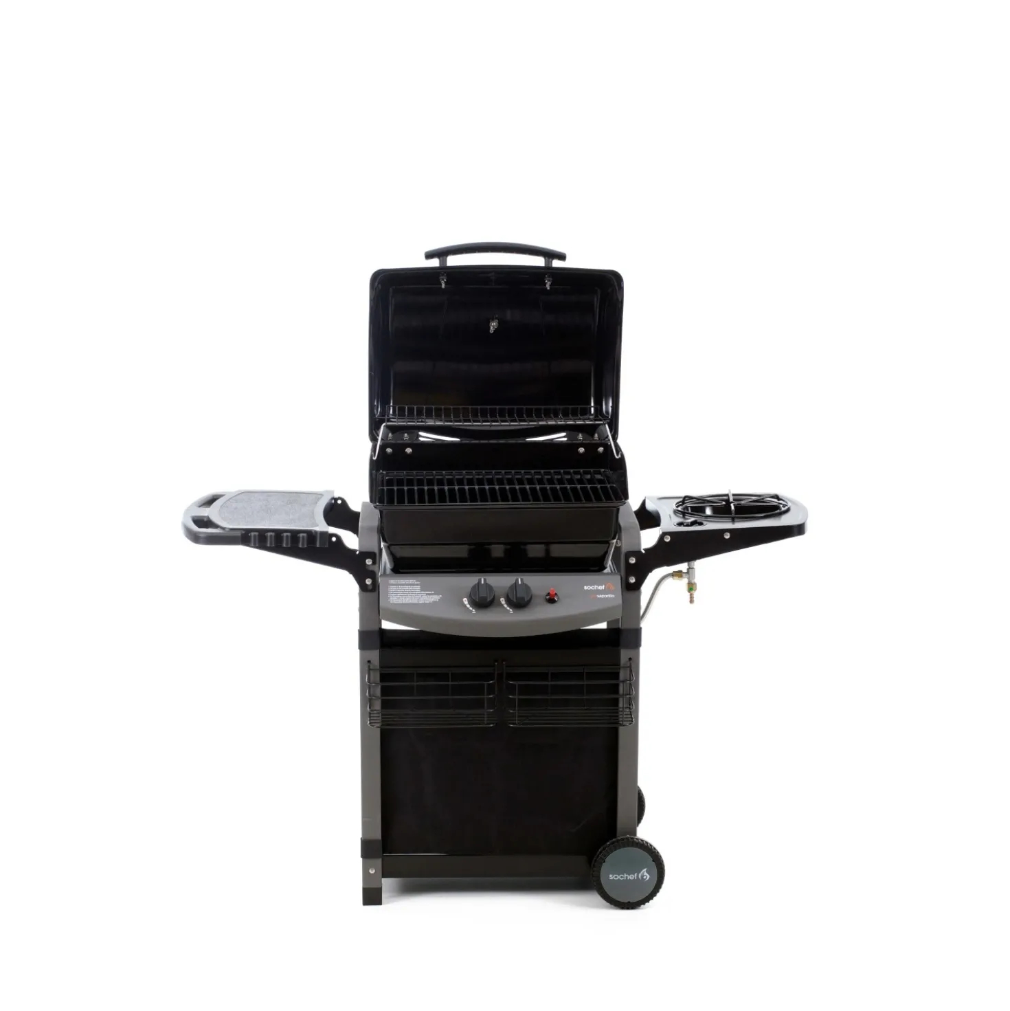 Barbecue a gas Piùsaporillo 2 bruciatori con ripiano laterale antracite