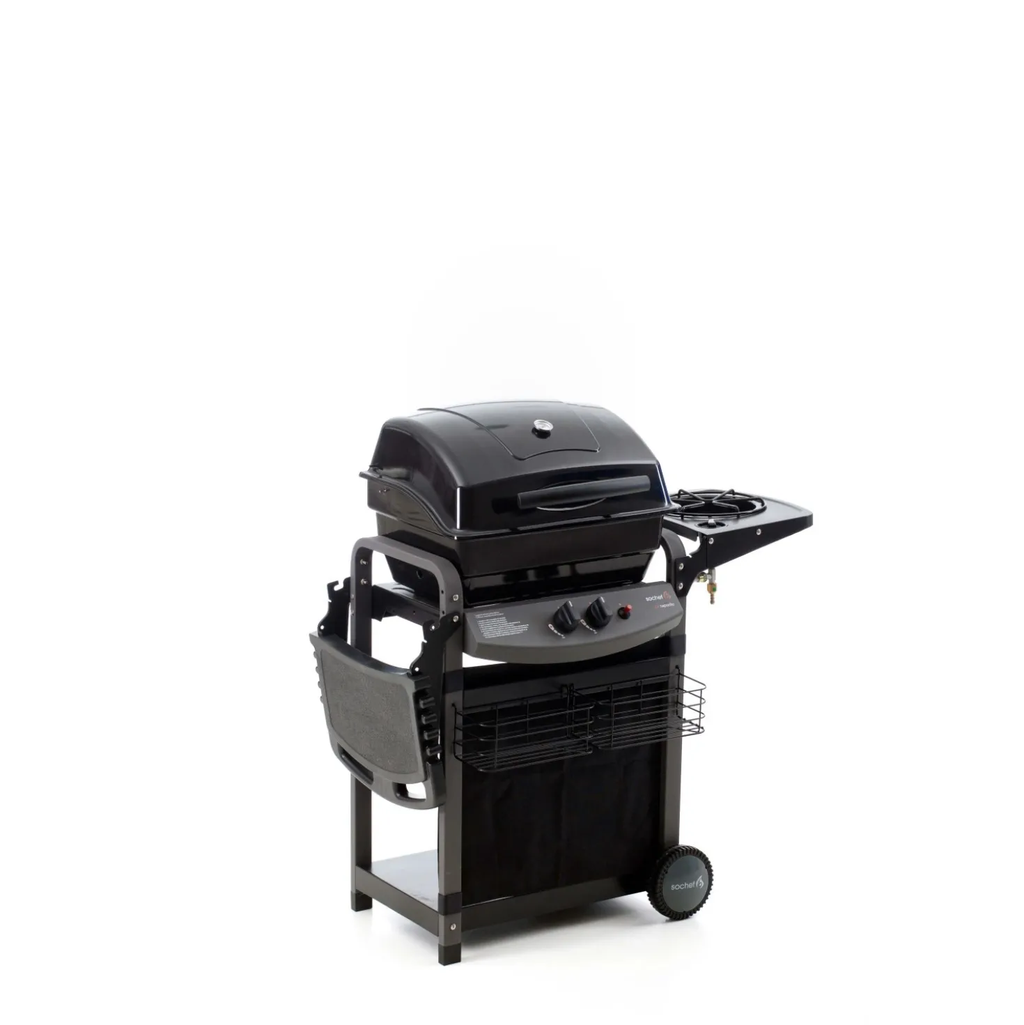 Barbecue a gas Piùsaporillo 2 bruciatori con ripiano laterale antracite