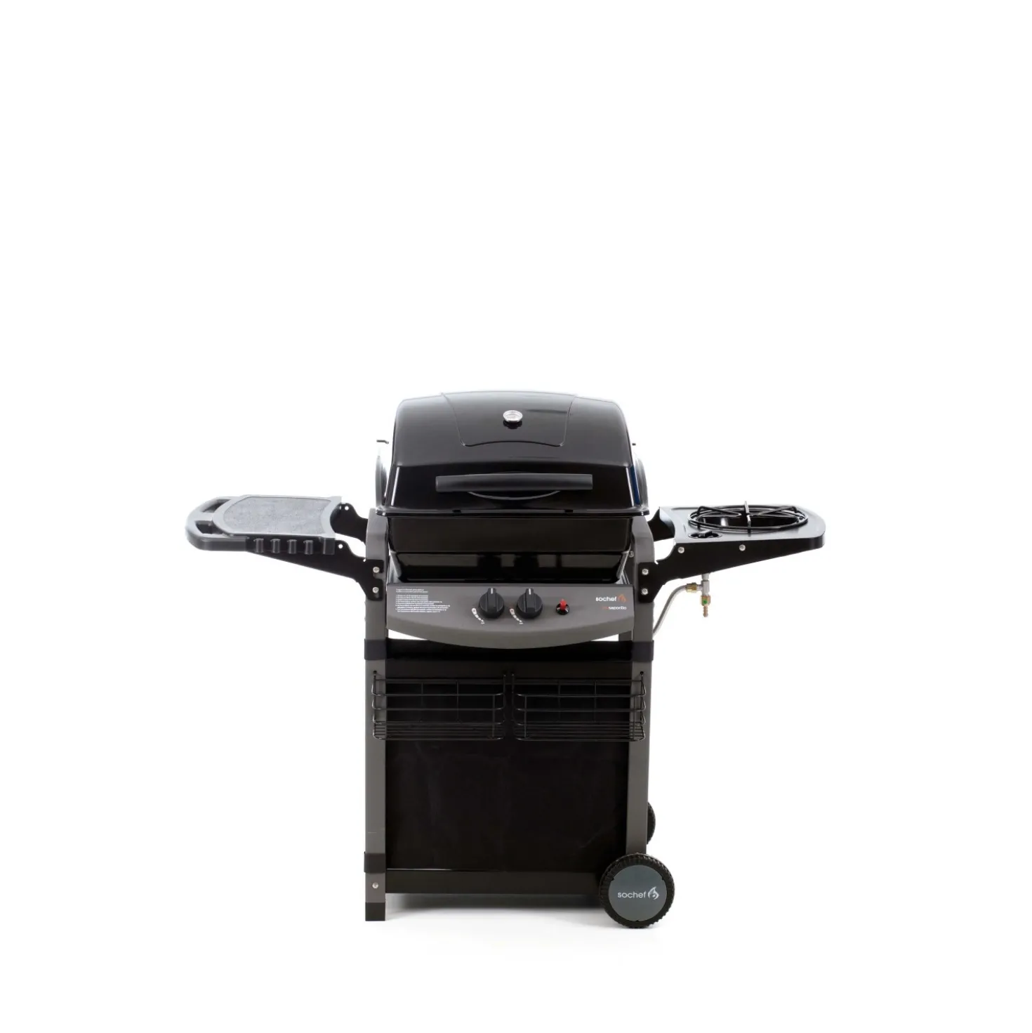 Barbecue a gas Piùsaporillo 2 bruciatori con ripiano laterale antracite