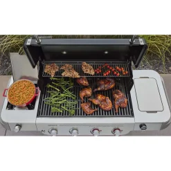 Barbecue a gas Weber Genesis E-435 4 bruciatori con fornello laterale nero