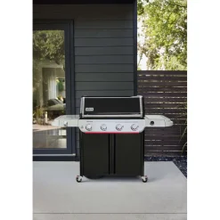 Barbecue a gas Weber Genesis E-435 4 bruciatori con fornello laterale nero