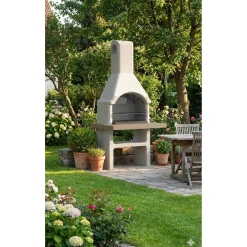 Barbecue in muratura Adige legna e carbonella piano lavoro 103x80 cm