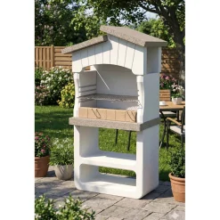 Barbecue in muratura Dony legna e carbonella 82x51,5 cm grezzo