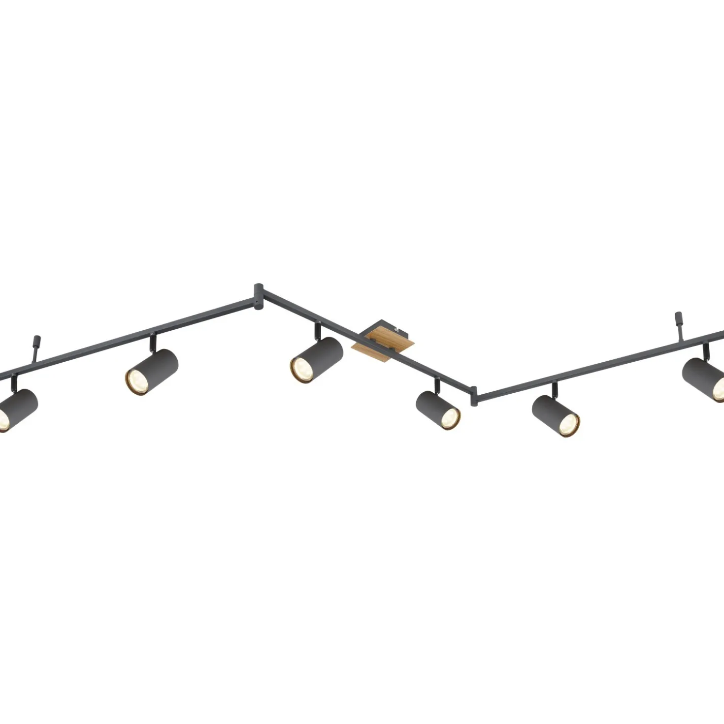 Barra LED 6 faretti Robby metallo grafite ed effetto legno escl. GU10 35 W 230 V
