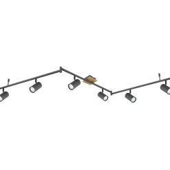 Barra LED 6 faretti Robby metallo grafite ed effetto legno escl. GU10 35 W 230 V