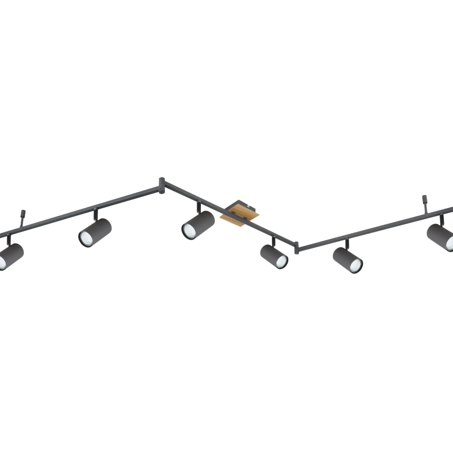Barra LED 6 faretti Robby metallo grafite ed effetto legno escl. GU10 35 W 230 V