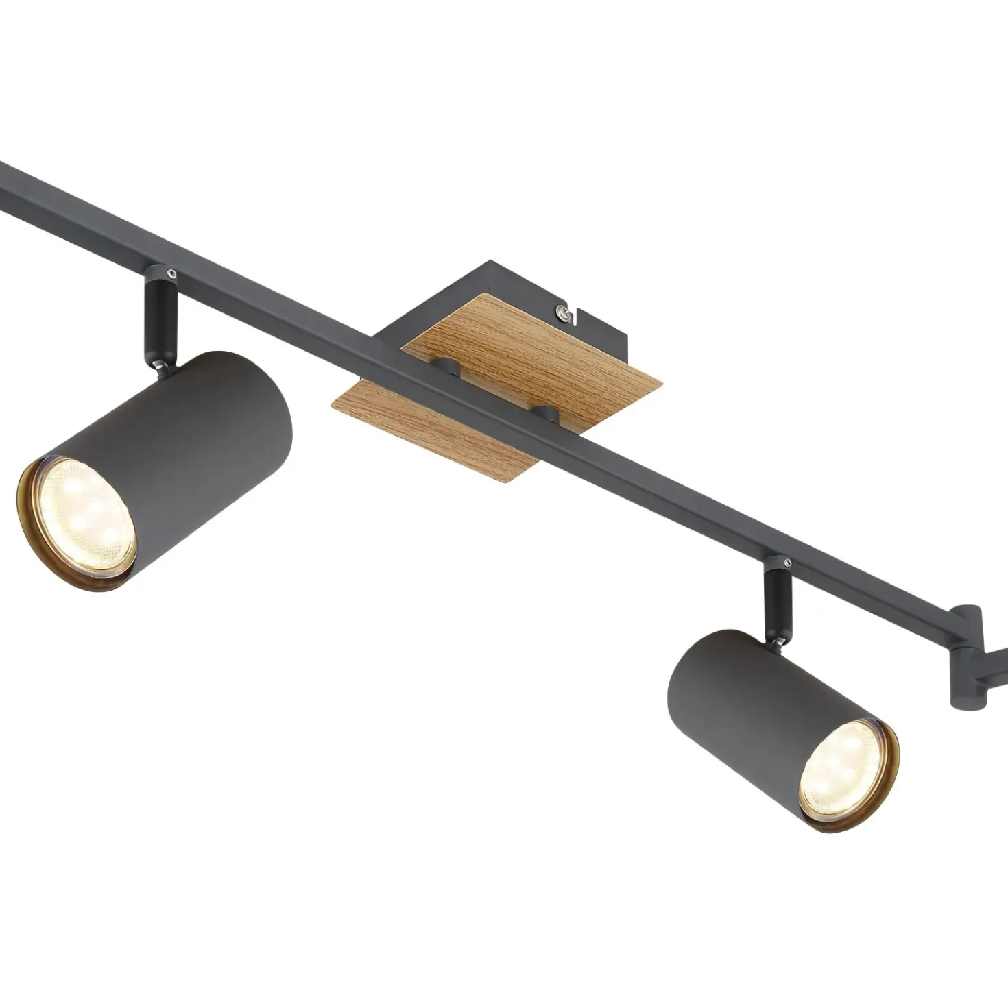 Barra LED 6 faretti Robby metallo grafite ed effetto legno escl. GU10 35 W 230 V