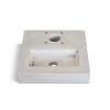 Base per fontane in cemento rettangolare grigia 40x40x8 cm grigio