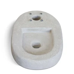 Base per fontane in cemento ovale grigia 42x27x6 cm grigio