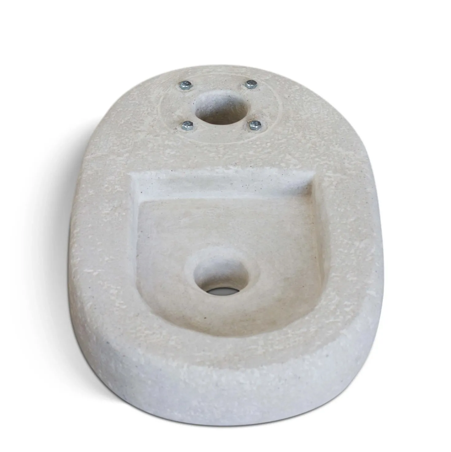 Base per fontane in cemento ovale grigia 42x27x6 cm grigio