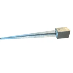 Base per palo quadrata zincata da ancorare 100x100x900 mm
