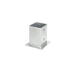 Base per palo quadrata zincata da avvitare 120x120x180 mm