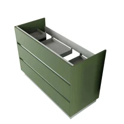 Base porta lavabo 3 cass. con appoggio a terra 120x50x85 cm opaco
