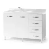 Base sottolavello cucina con cassettiera L 120 bianco frassinato destro