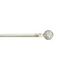 Bastone per tende Kit Boccia Fiore in metallo 120/210 x Ø 2/1,7 cm avorio e oro