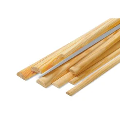 Bastoni mezzo tondi in pino netto nodi 10x25x2100 mm