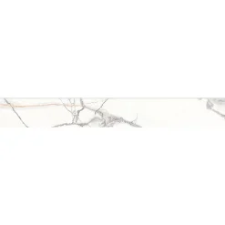 Battiscopa in gres porcellanato Iberis Crystal bianco 7,5x60 cm