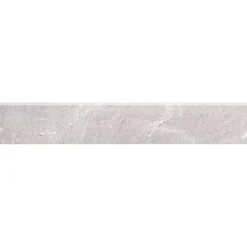 Battiscopa in gres porcellanato effetto marmo grigio lucido 48x7 cm