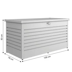 Baule da esterno Biohort 159x79x83 cm argento metallizzato
