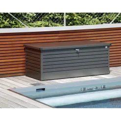 Baule da esterno Biohort 181x79x71 cm grigio scuro metallizzato