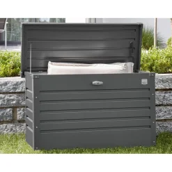 Baule da esterno Biohort 71x134x62 cm grigio scuro metallizzato