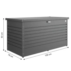 Baule da esterno Biohort 159x79x83 cm grigio scuro metallizzato