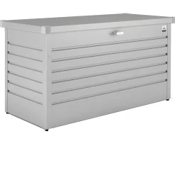 Baule da esterno Biohort 71x134x62 cm argento metallizzato
