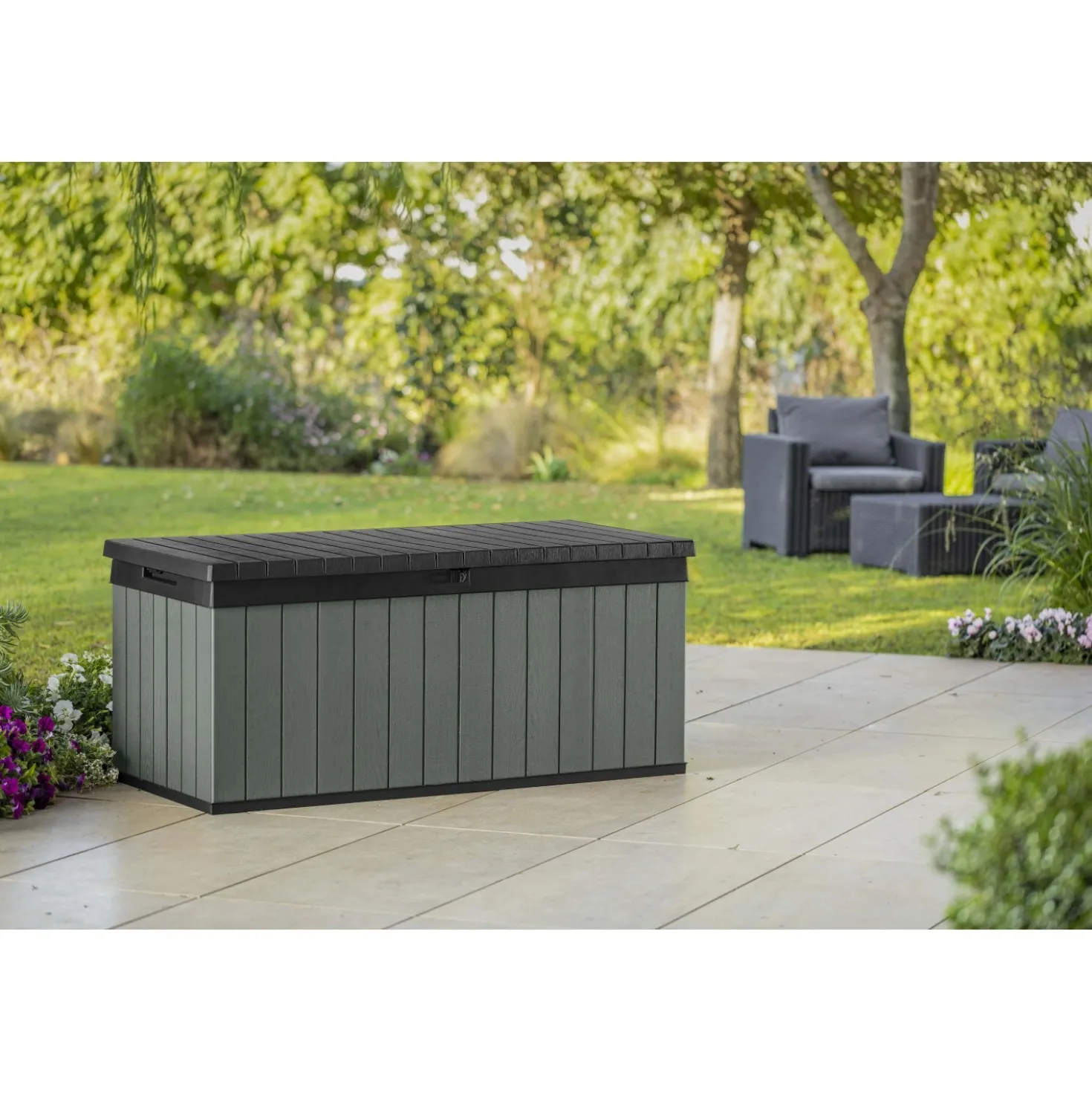 Baule da esterno Darwin 120G 142x65x64 cm 454 l verde