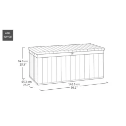 Baule da esterno Darwin 120G 142x65x64 cm 454 l verde