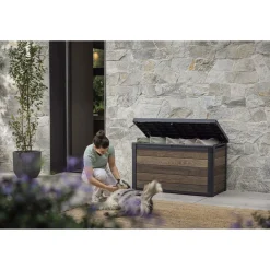 Baule da esterno Deco 100G 123x62x71 cm 380 l noce