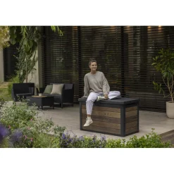 Baule da esterno Deco 100G 123x62x71 cm 380 l noce