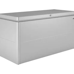 Baule da esterno LoungeBox Biohort 160x70 cm argento metallizzato