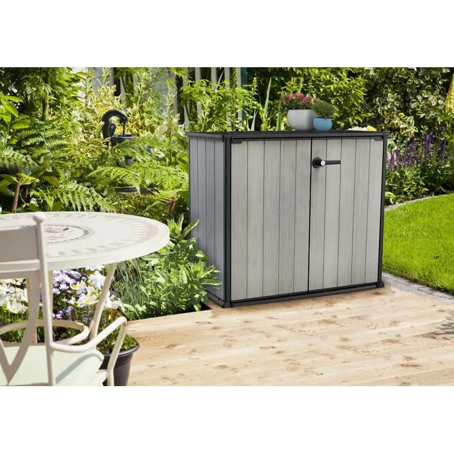 Baule da esterno Patio Store Keter 139,5x77x120 cm grigio