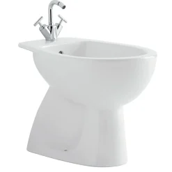 Bidet a terra in ceramica Geberit Colibri monoforo bianco