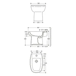 Bidet a terra Lake in ceramica bianco