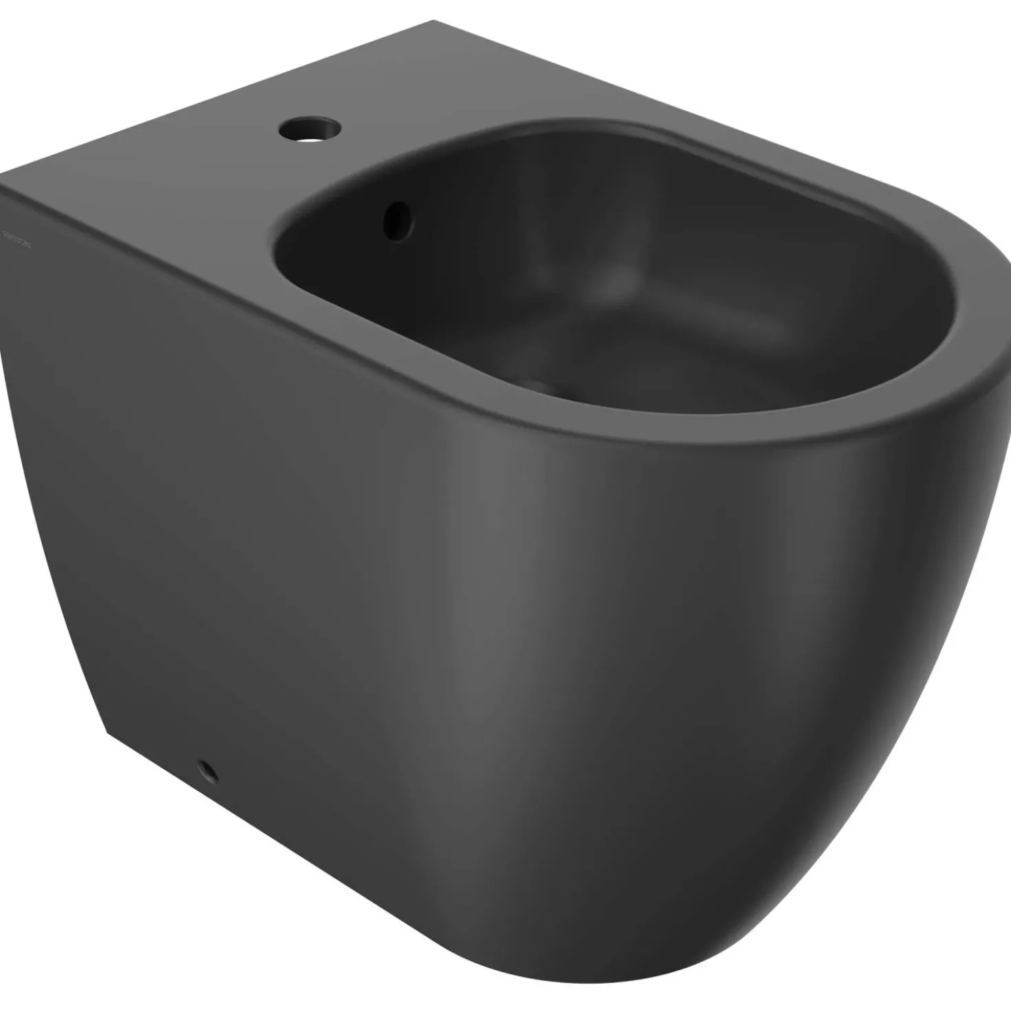 Bidet Arc filo muro a terra 54x36 cm nero opaco
