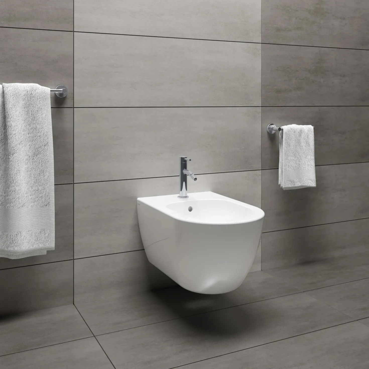 Bidet sospeso Arc in ceramica bianca lucida 54x35 cm