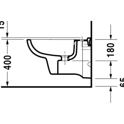 Bidet sospeso Duravit in ceramica bianco 54 cm