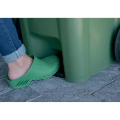 Bidone spazzatura carrellato con pedale Stefanplast 120 l verde