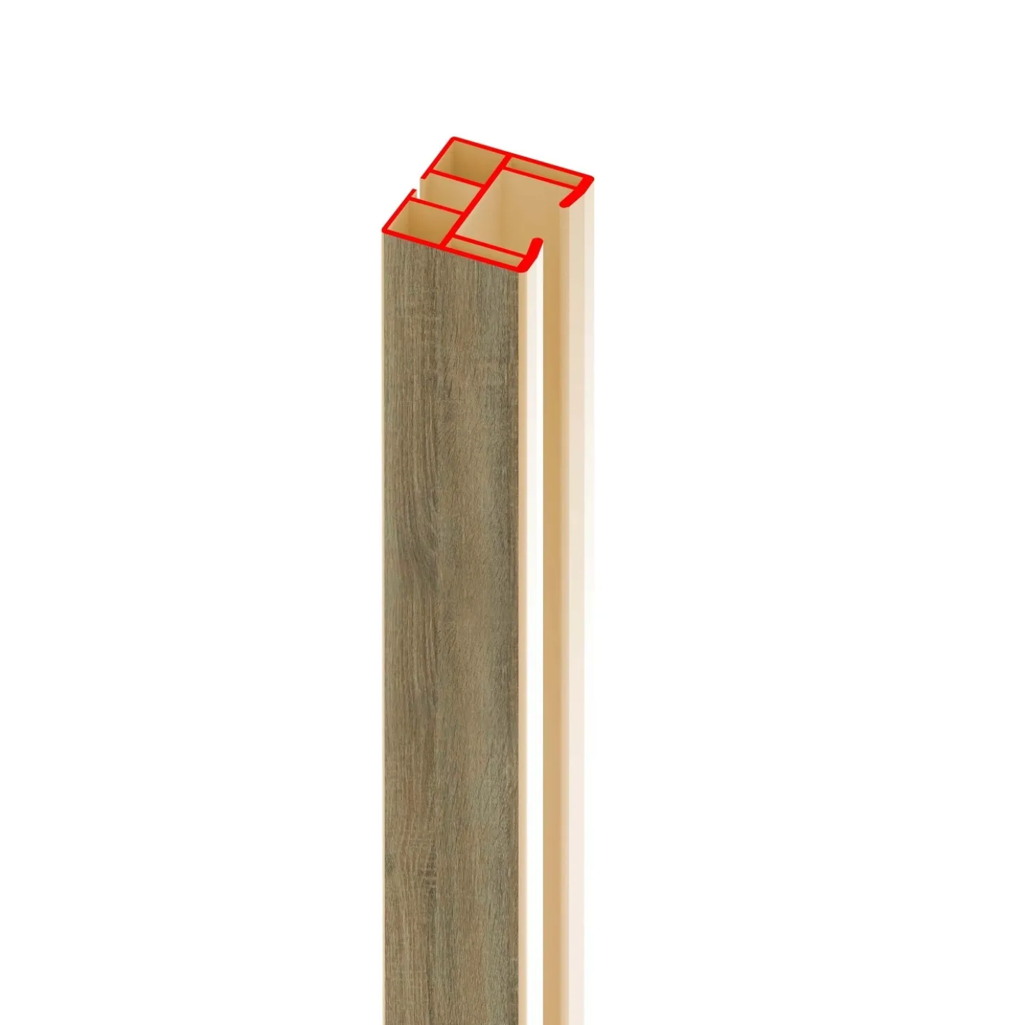 Binario di scorrimento per porta a soffietto in PVC rovere scuro 180 cm