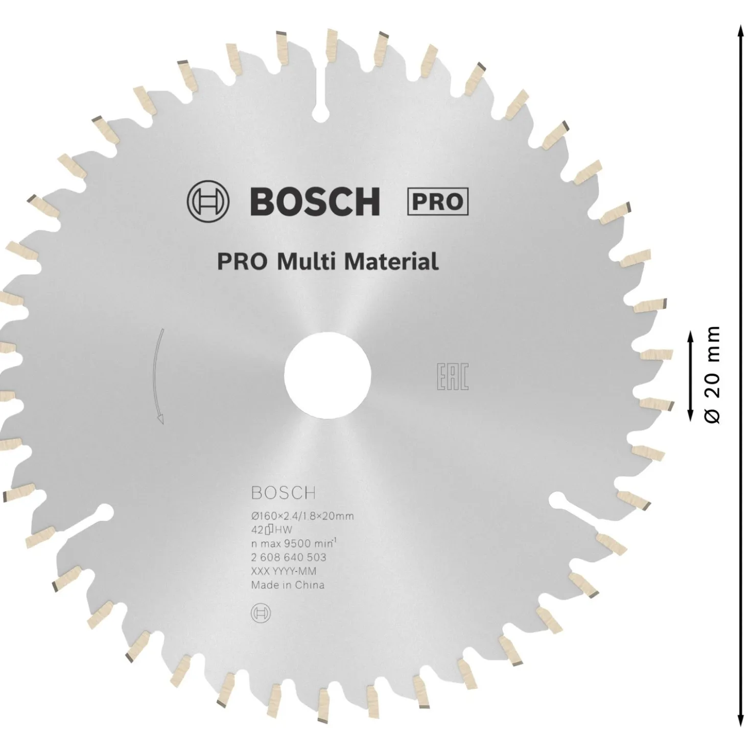 Bosch lama per seghe circolari Multi Material Ø 160 42D