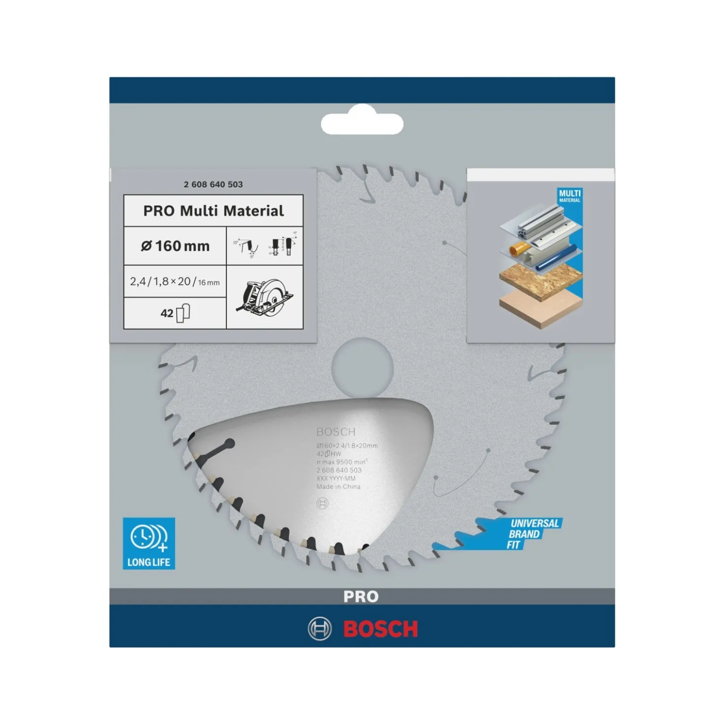 Bosch lama per seghe circolari Multi Material Ø 160 42D