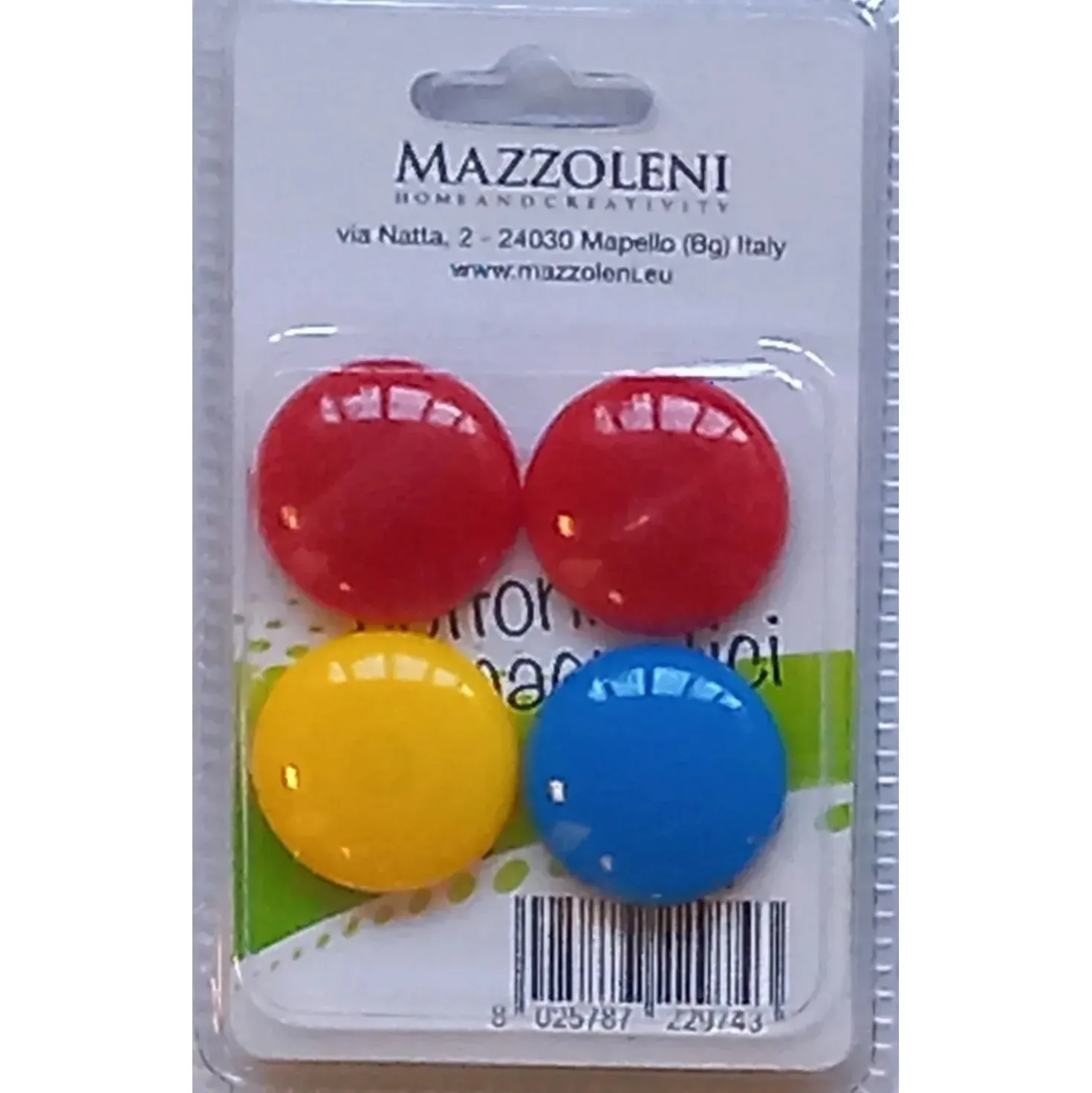 Bottoni magnetici colorati in pvc 4 pezzi