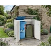 Box da giardino in PVC porta bidoni EVO 100 bianco/tortora 131x88x133 cm