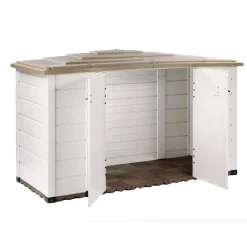 Box da giardino in PVC porta bici EVO 200 bianco/tortora 212x88x133 cm